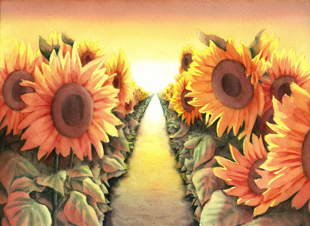 華」という水彩画を描きました 多肉植物の寄せ植えの絵 ｜ 毎日水彩画