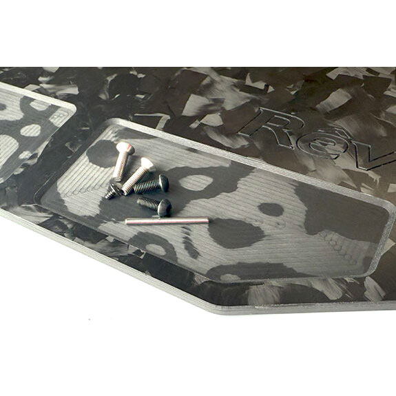 フォージドカーボン製 ピットボード(ロゴ色ホワイト) [RJ-014W