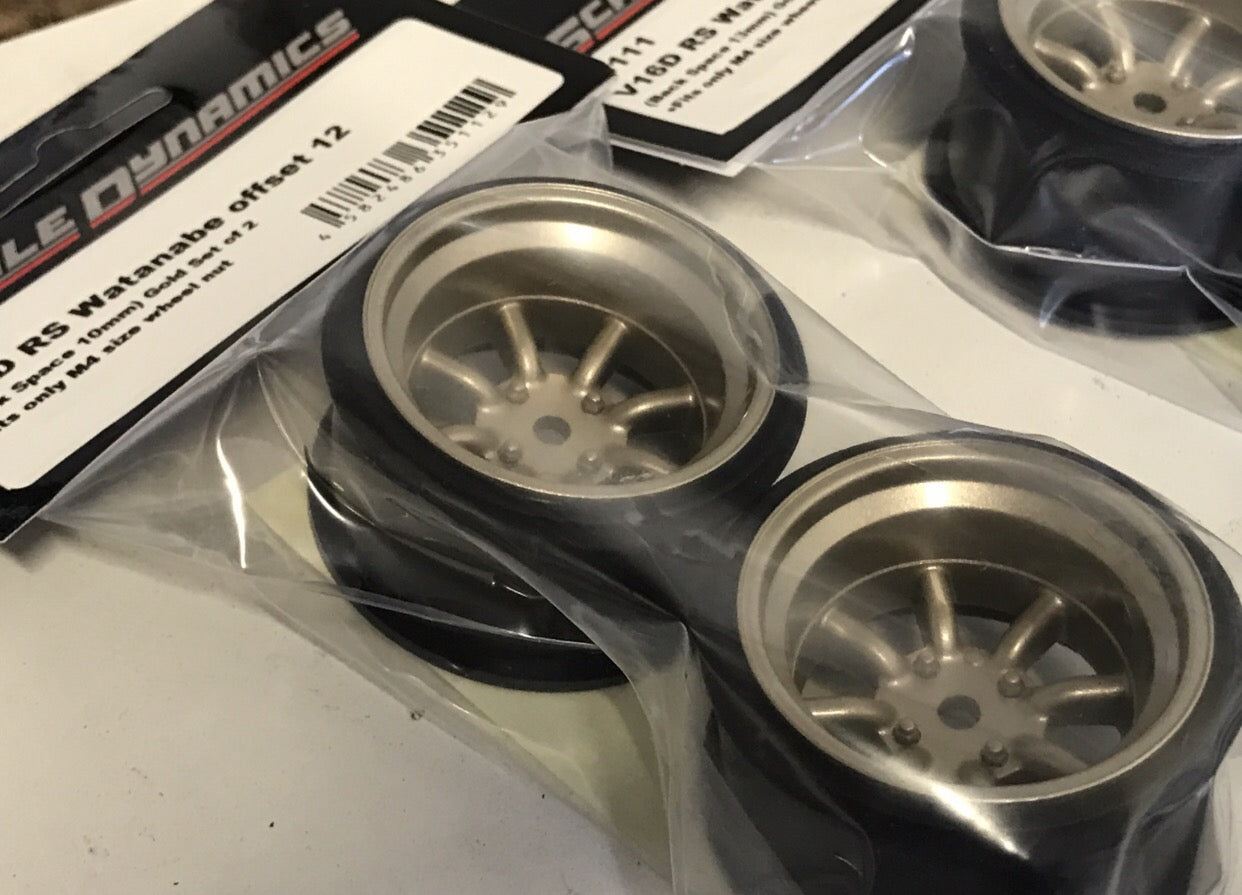 INCHDOWN: RS Watanabe Titanium (Gold) Rims Set (9mm - 12mm) [Scale