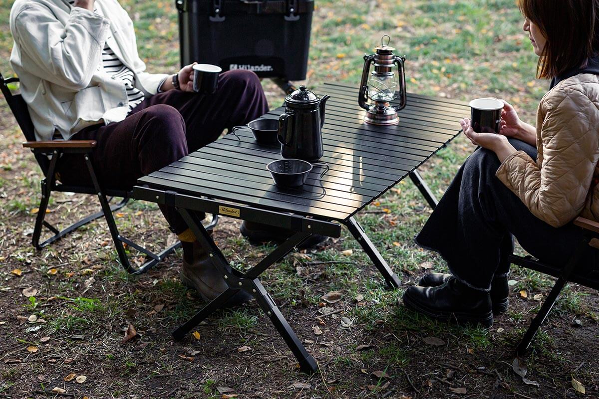 ウッドロールテーブルX Black Edition アウトドア