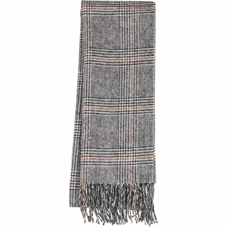 WEB限定/OUTLET】カシミヤブレンドマフラー/グレー×チェック/31cm