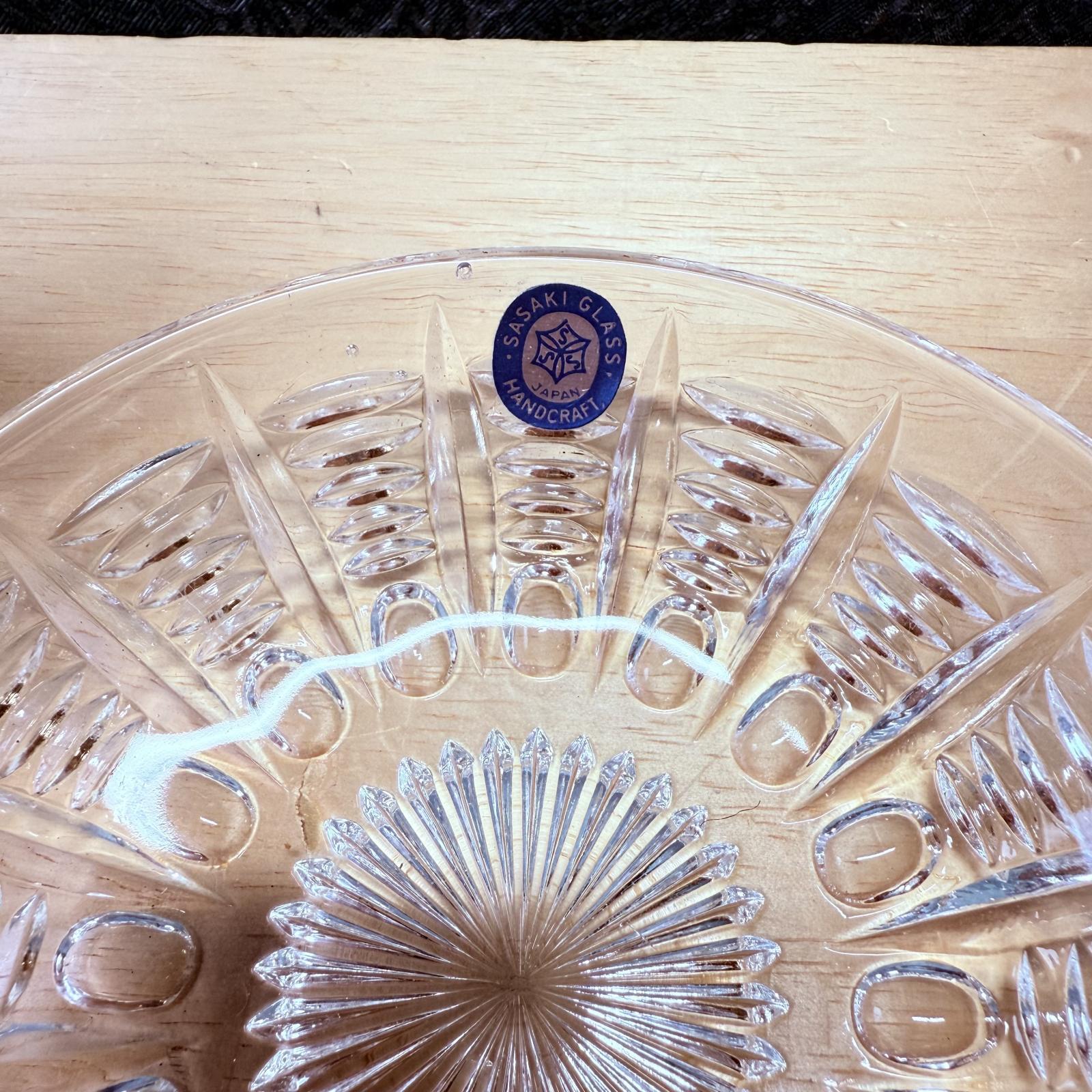 花柄 水玉放射線 ガラス皿 ガラス器 クリア 13cm 1枚〜