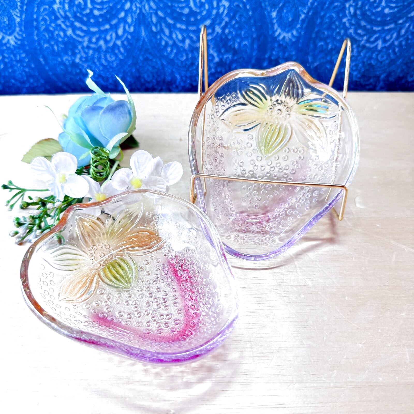 ストロベリー いちごのガラス皿 豆皿 2個セット
