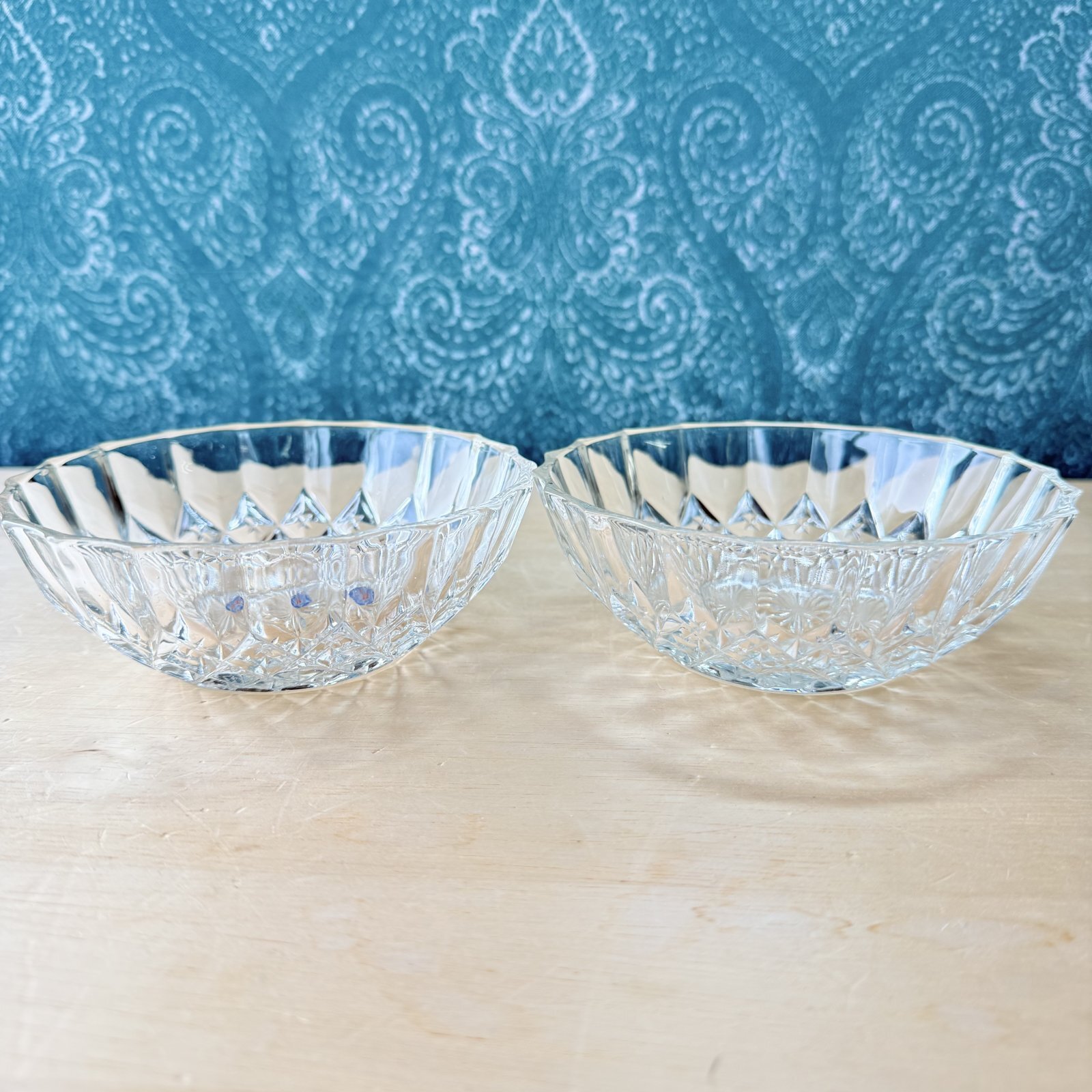 佐々木ガラス sasaki 花模様 カットガラスの器 サラダボウル 2個セット