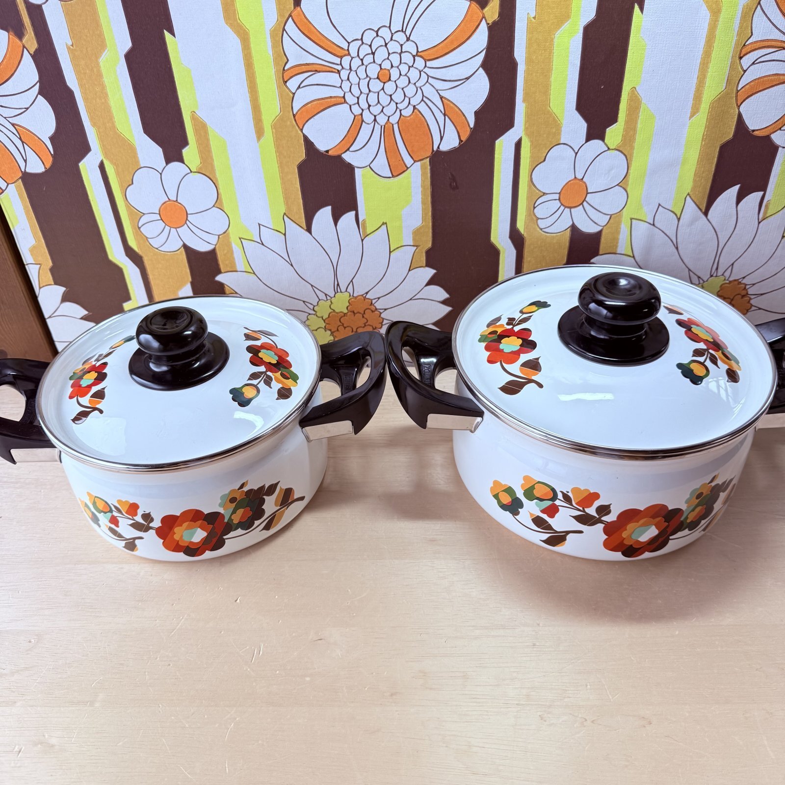 象印ルビーシリーズ フローラ ホーロー両手鍋 花柄 18cm 20cm 各種