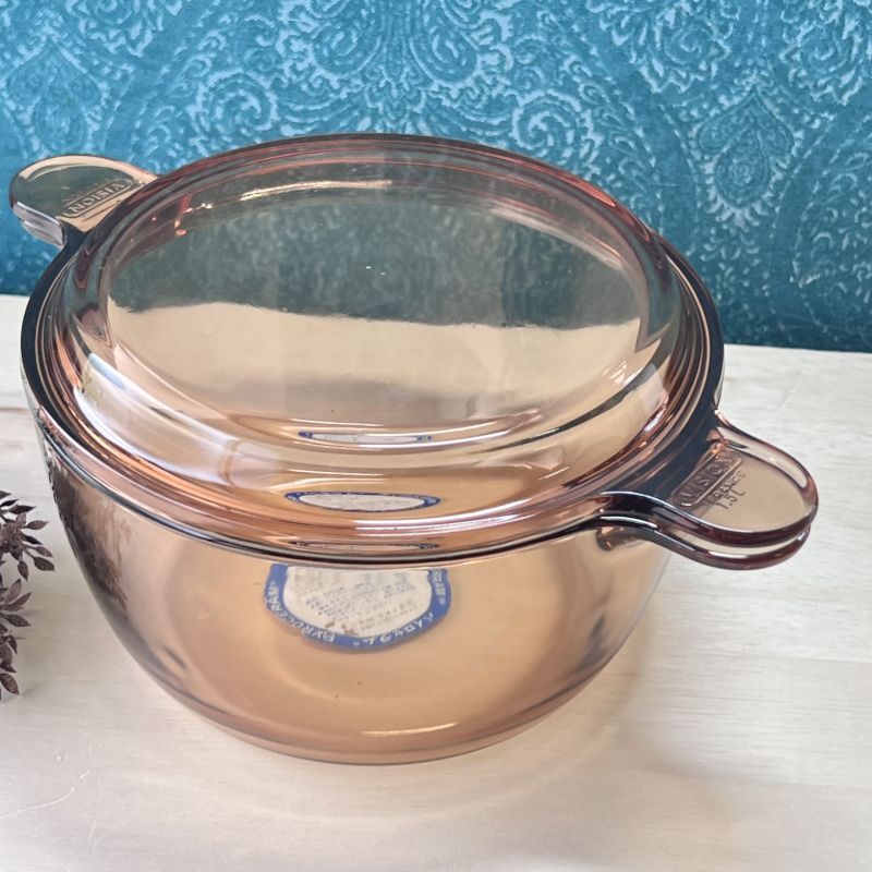 VISIONS ビジョン ガラス鍋 耐熱ガラス アンバー 両手鍋 1.5L SN37