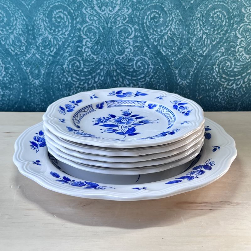 NIKKO ニッコー ダブルフェニックス ブルーフラワー 大皿1枚 中皿5枚