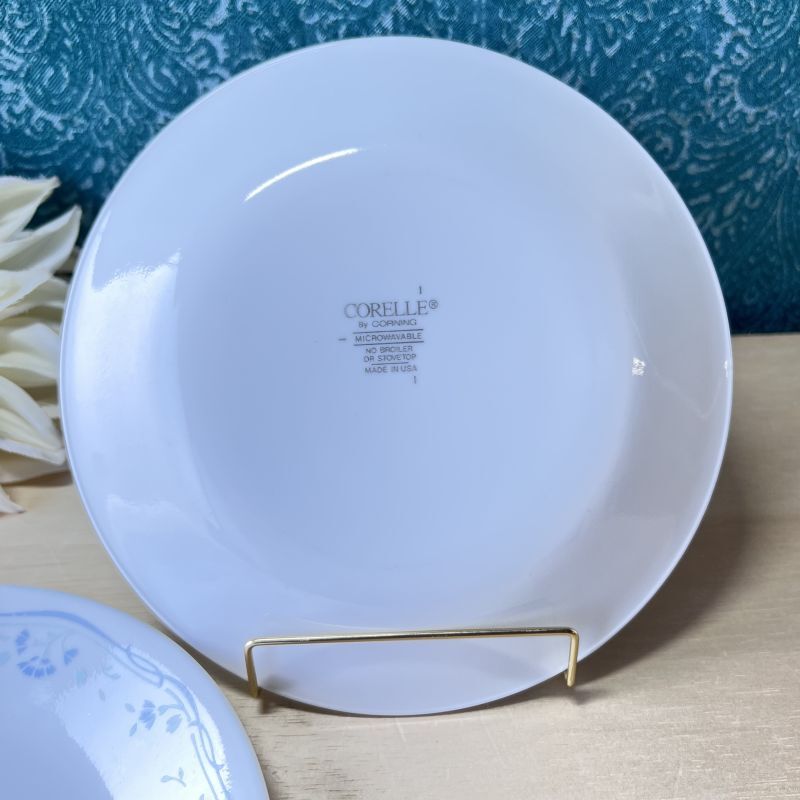 コレールCORELLE ブルーフローラル 17cmプレート皿 2枚セット vintage