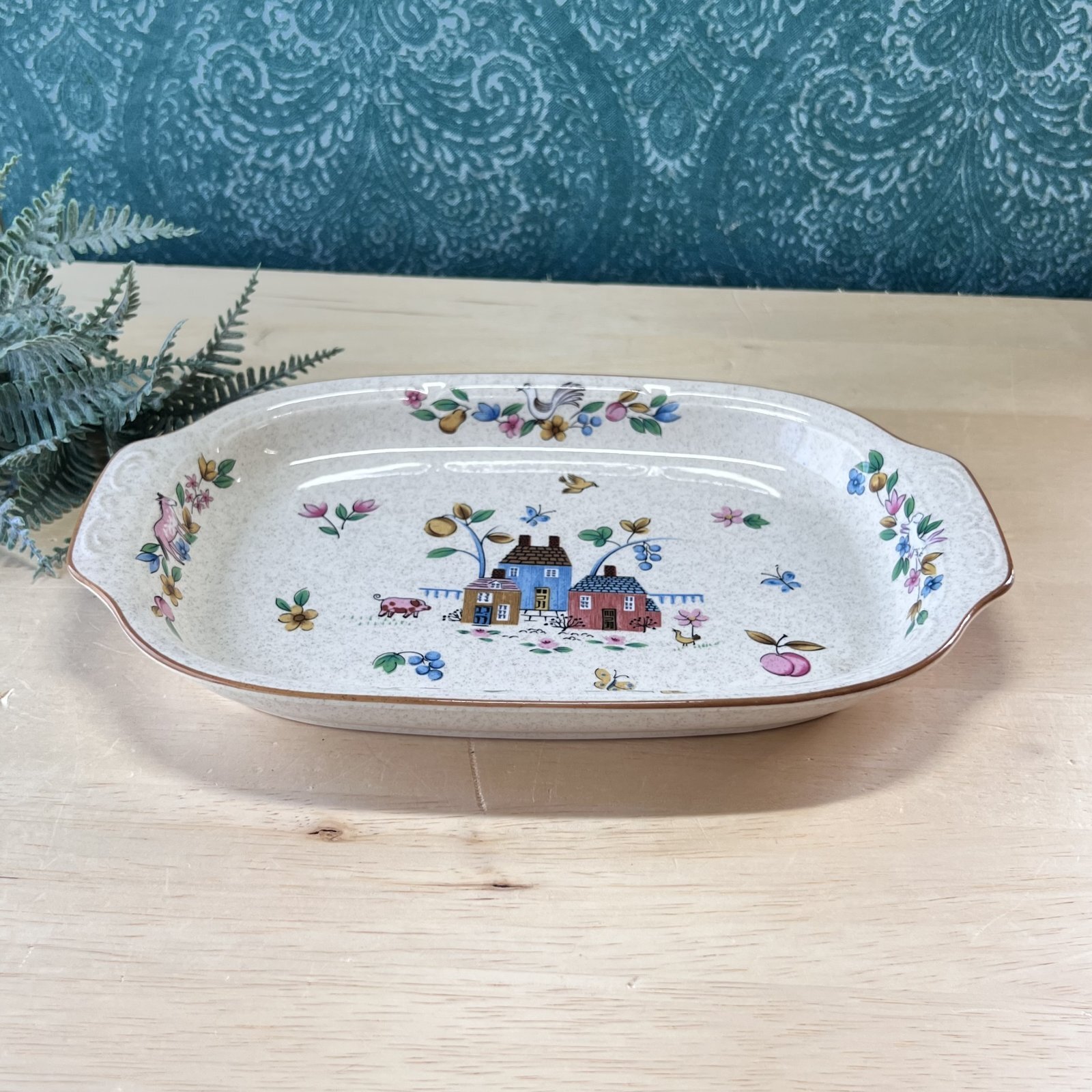 YAMAKA HEARTLAND AMERIKAN COUNTRY ヤマカ アメリカンカントリー 角皿 1枚