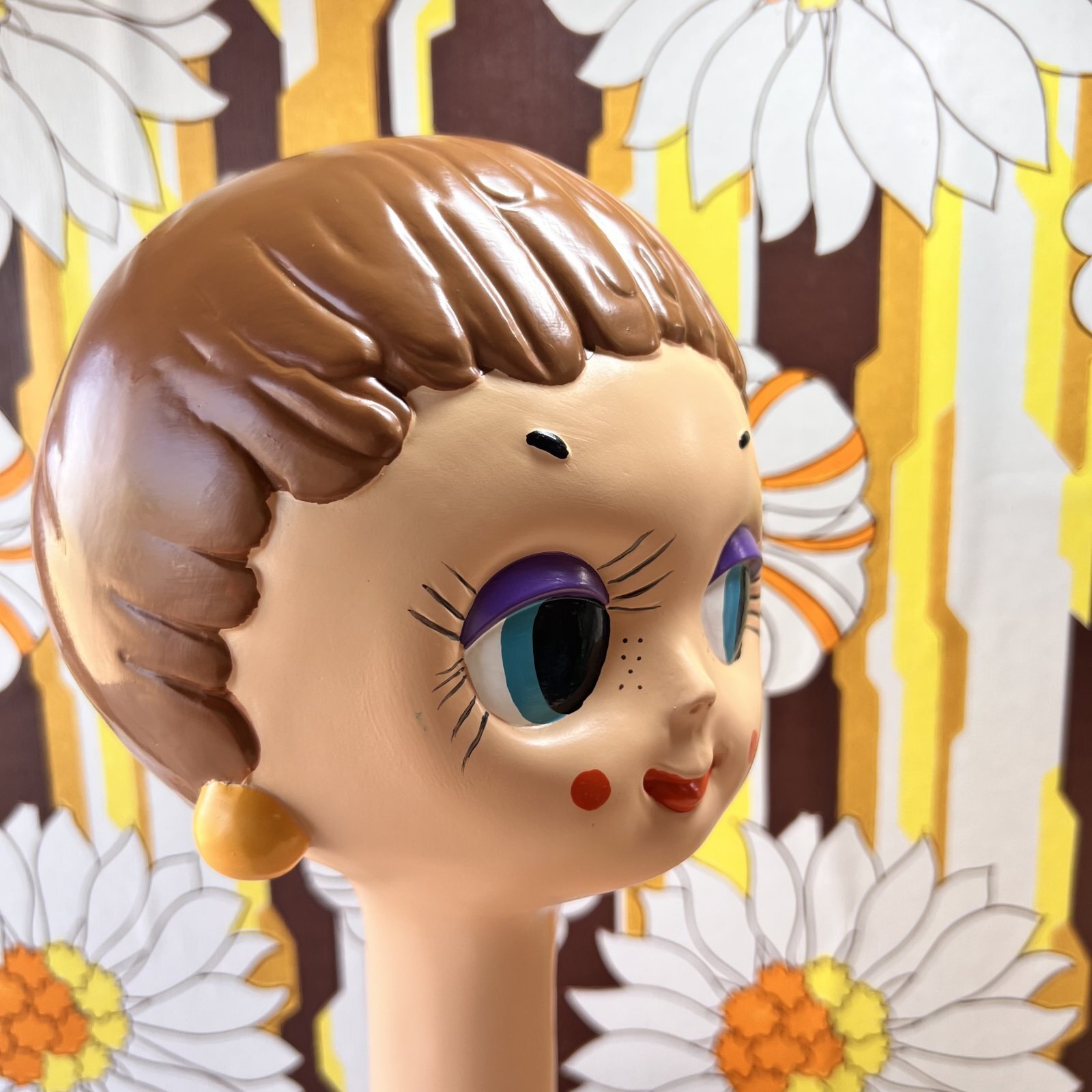 ツイッギー風 ヘッドマネキン 人形 ディスプレイ 什器にも カラー3色 各種