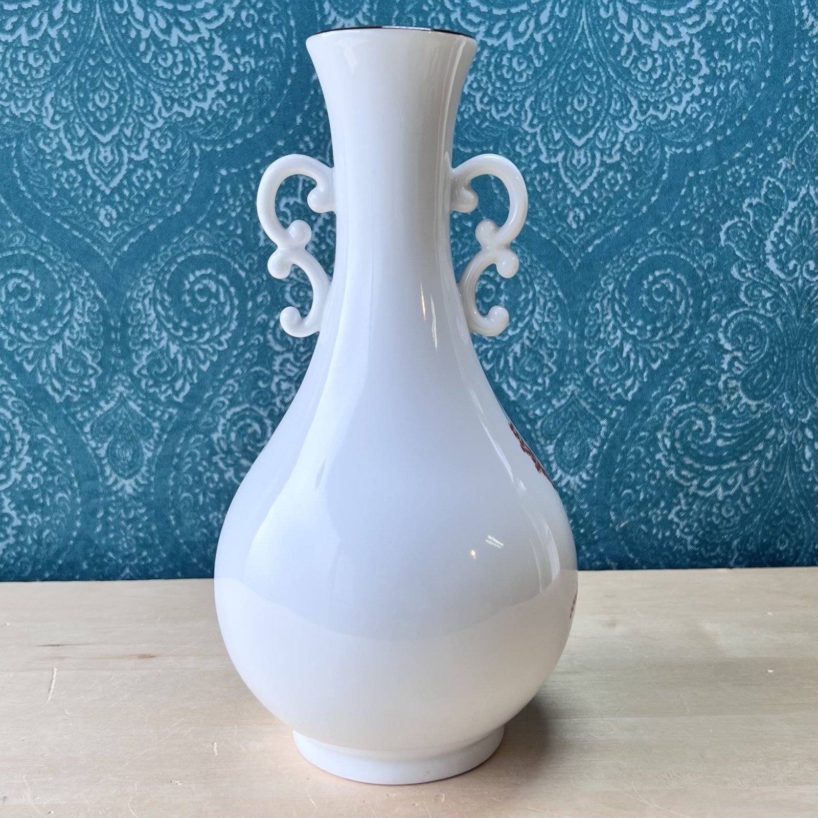 有田焼 弥左衛門 作 粟鶉文双耳花瓶 デッドストック