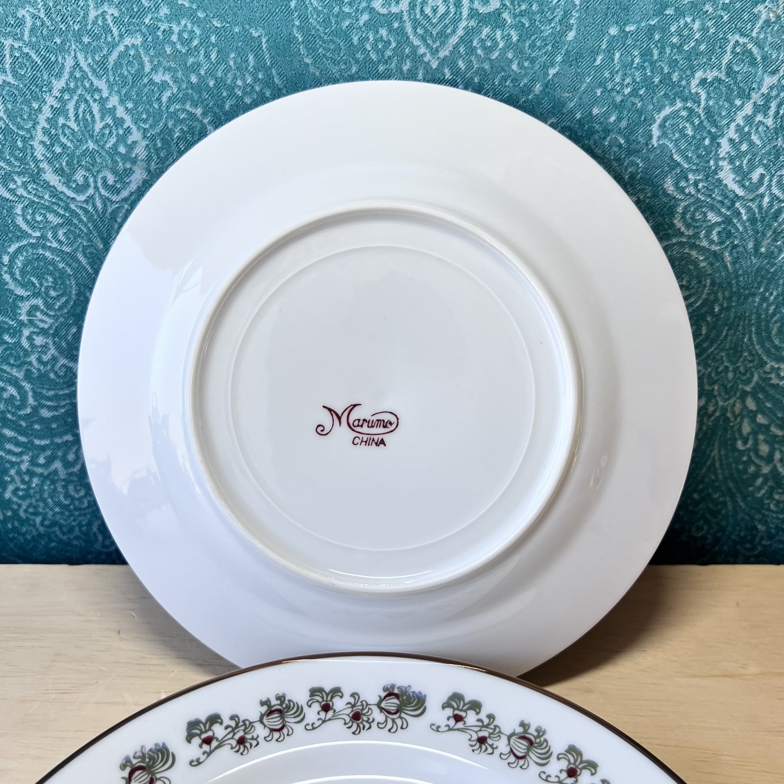 純喫茶 Marumo china ハンドペイント 花柄 21cmプレート皿 1枚