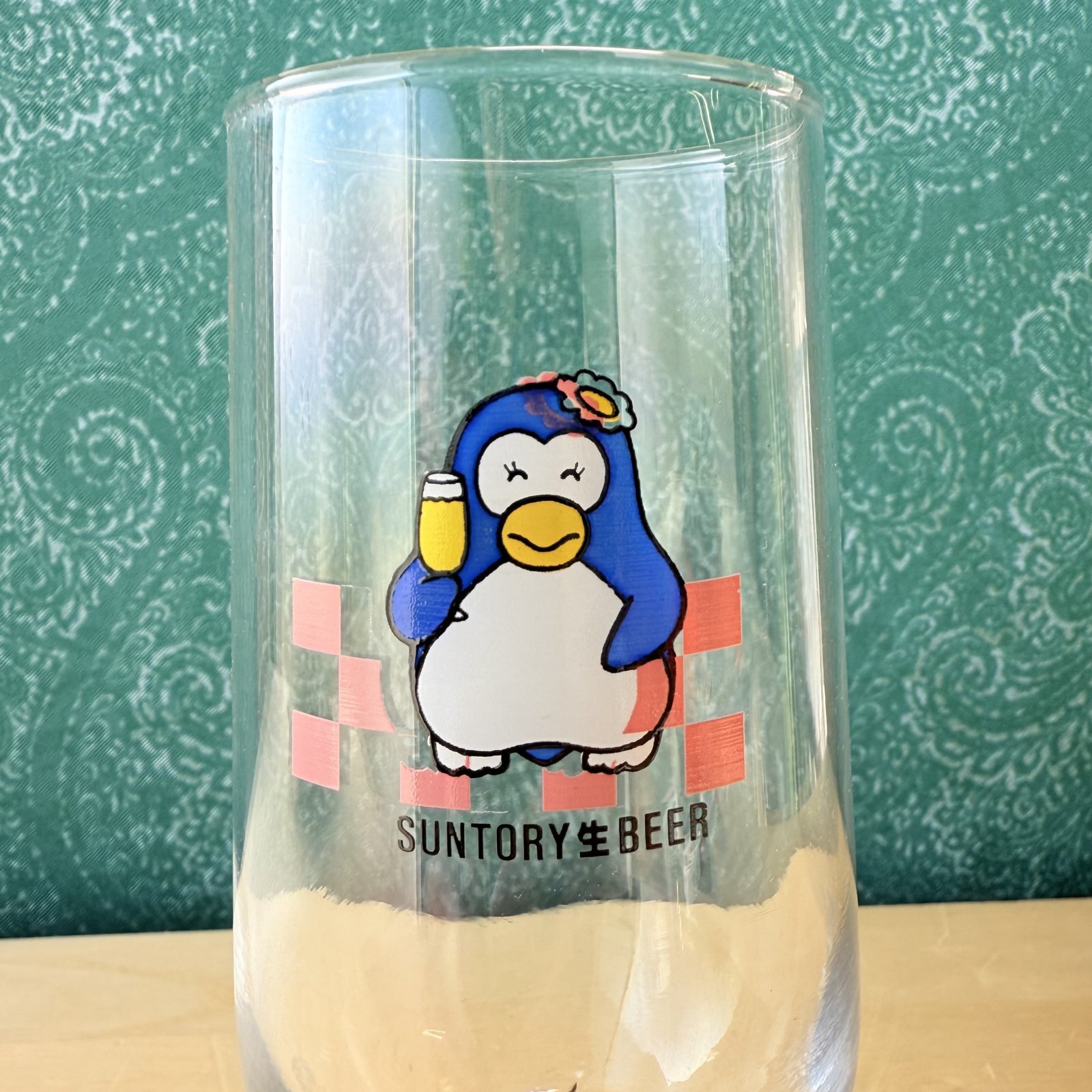 パピプペンギン サントリー生ビール ノベルティグラス 足付きグラス