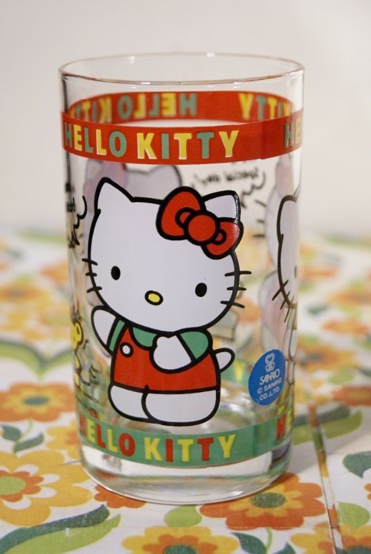 SANRIOサンリオ旧ロゴ ハローキティグラス G365