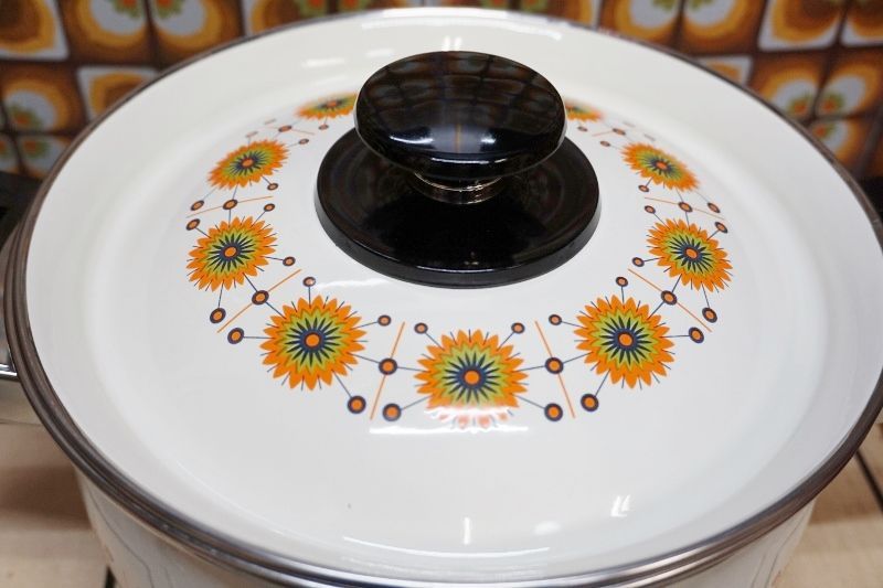 トキデラックス NIPPONIA ホーロー両手鍋 レトロポップ 22cm HN164