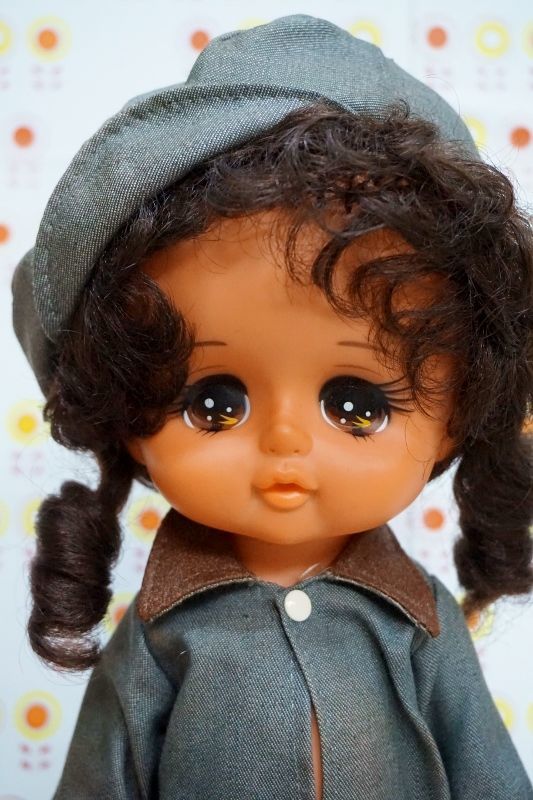 お値下げ 昭和レトロ 女の子人形 つなぎ 28cm OM431