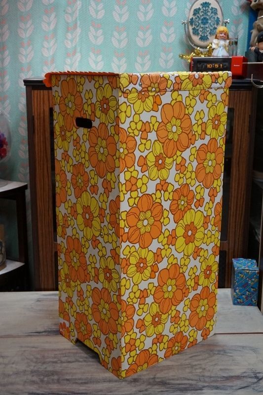 ビニール収納ケース 花柄 レトロポップ 70年代 2段ボックス デッド