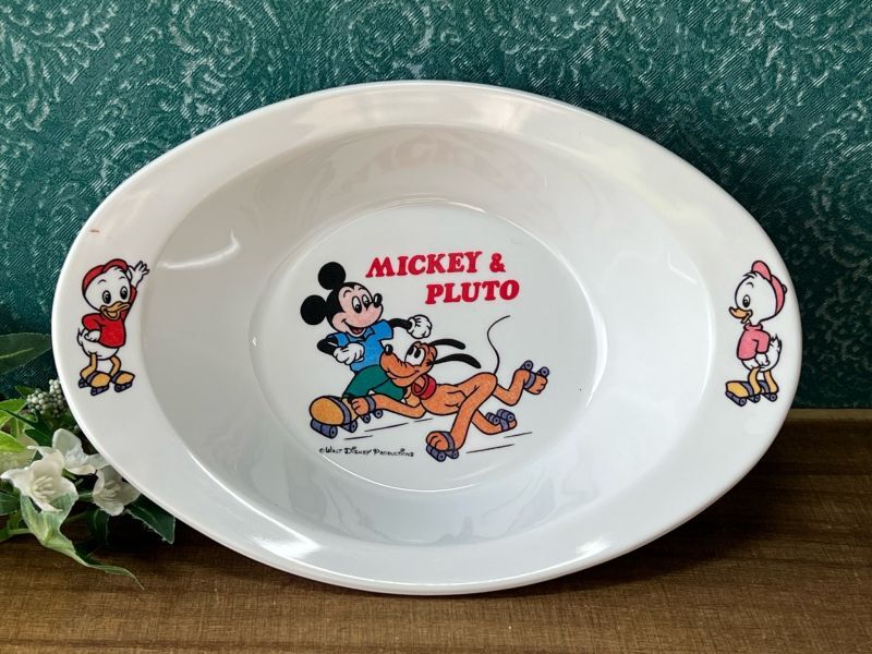 日本製 メラミン食器 ディズニーミッキーマウス＆プルート カレー皿 1