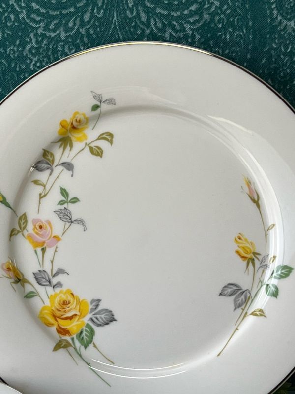 NORITAKE ノリタケ アイボリーチャイナ RC 黄色い薔薇の花柄プレート 5