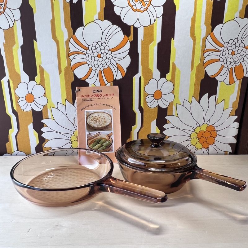 VISION FRANCE ビジョン コーニング ガラスフライパン18cmと蓋付き深型