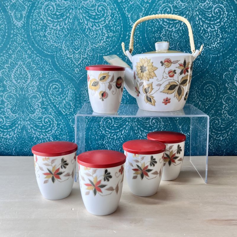 オールドナルミ 鳴海陶器 NARUMI 茶器セット 急須 湯飲み モダンリーフ