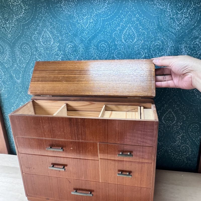 昭和レトロ 昔の裁縫箱 小引き出し 木製 vintage