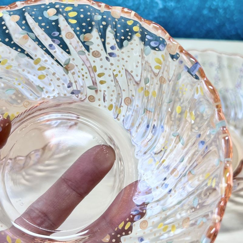 FRANCE アルコロック フランス 小花柄ガラスボウル 3個セット