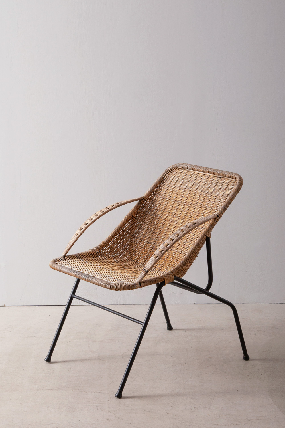 stoop | Vintage Chair in Rattan and Steel