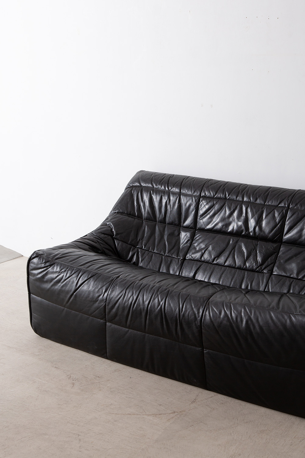 stoop | Two Seater Sofa for Ligne Roset in Black Leather