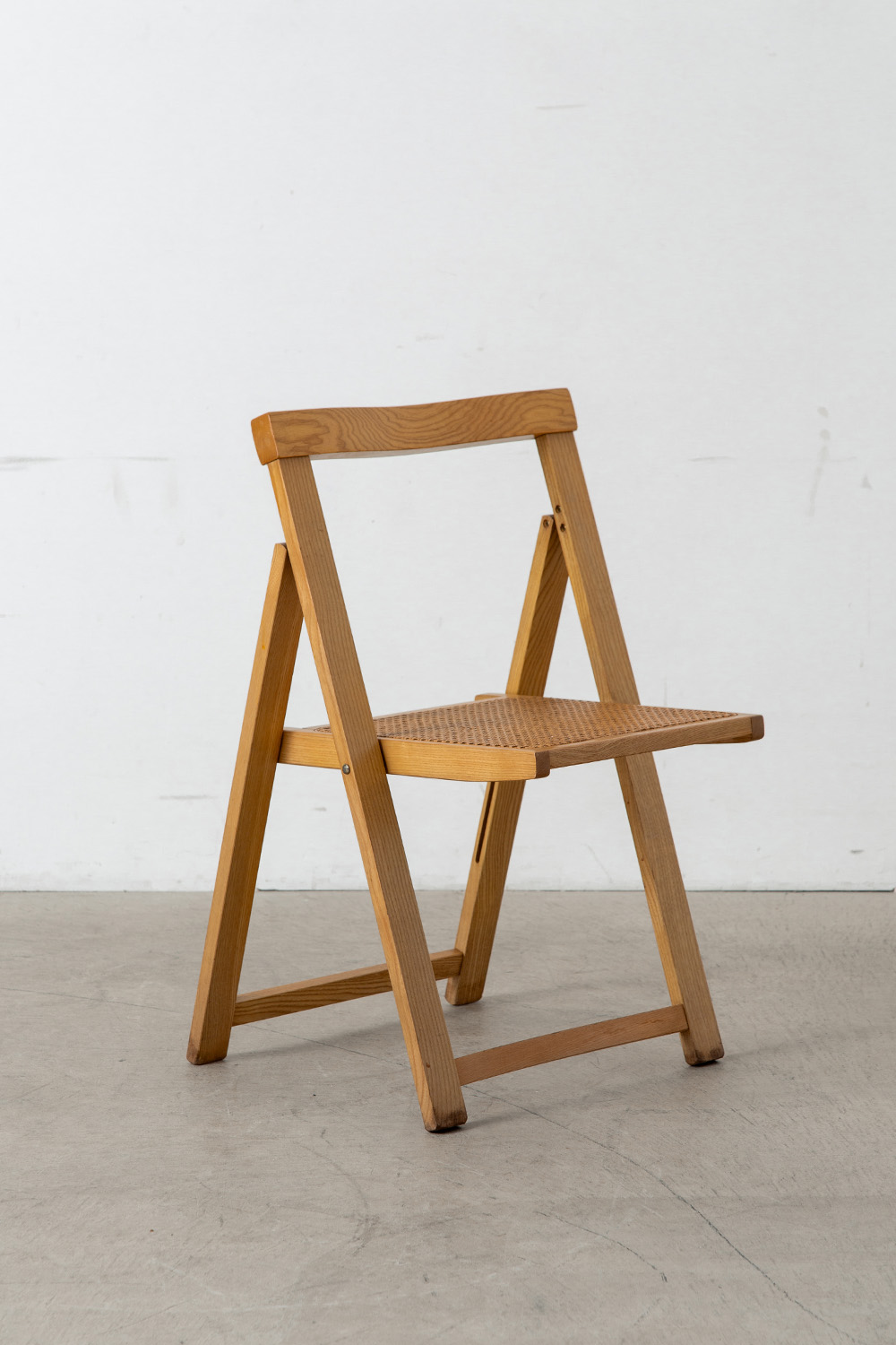 stoop | 'Trieste' Folding Chair by Aldo Jacober in Wood and Rattan