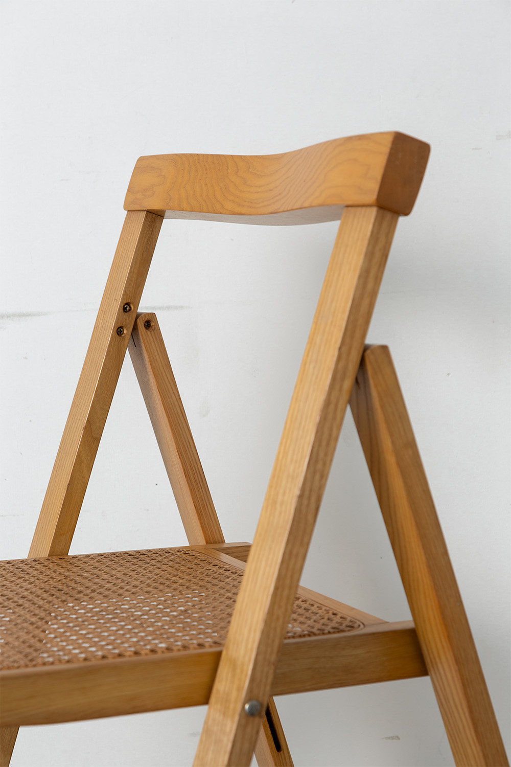 stoop | 'Trieste' Folding Chair by Aldo Jacober in Wood and Rattan