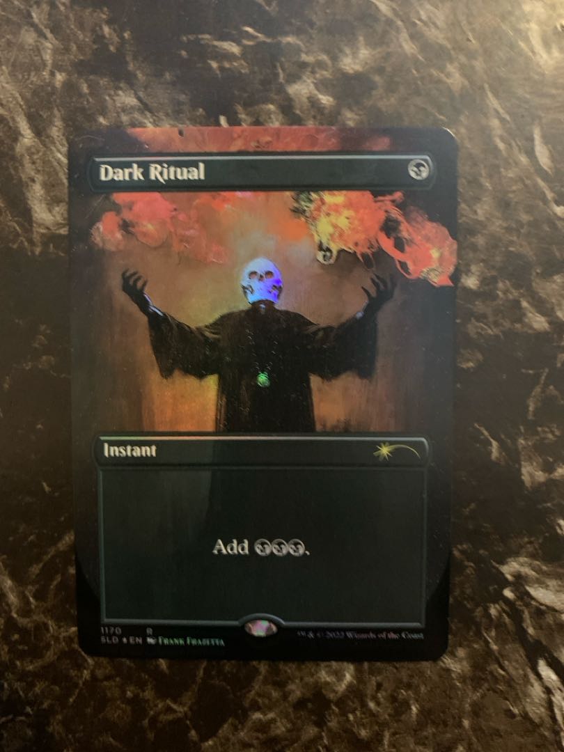 mtg Secret lair Frank Frazetta Dark Ritual Gathering Borderless