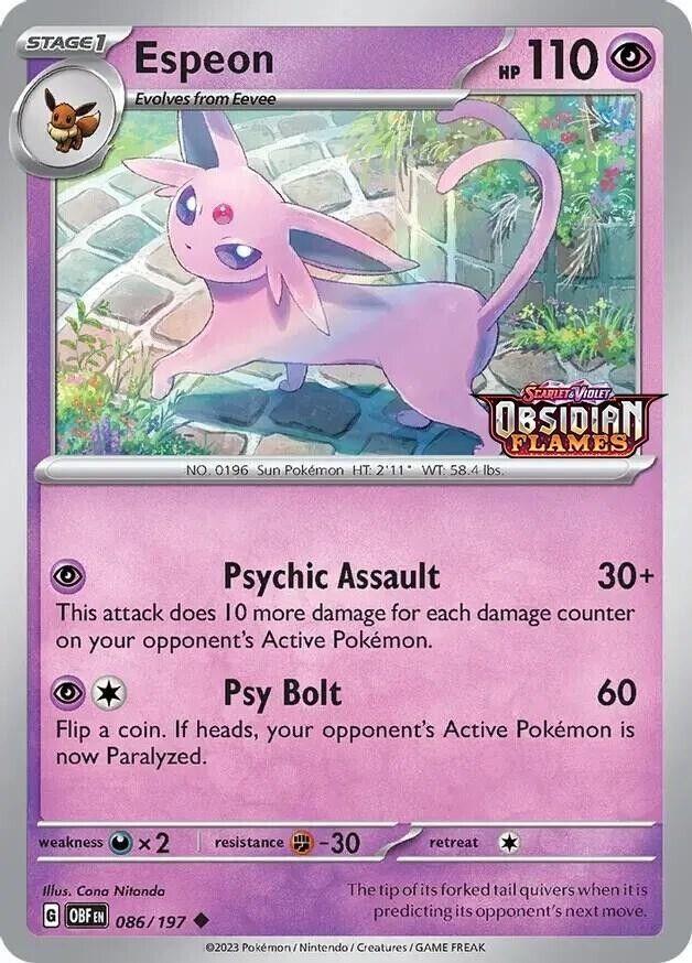 Espeon [Stamped] #86 Prices | Pokemon Obsidian Flames | Pokemon Cards