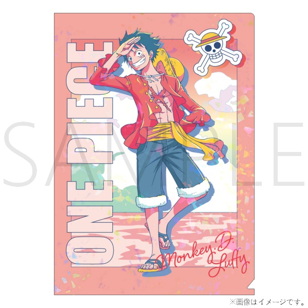 ワンピース】レトロポップカラー ホログラムクリアファイル ルフィ