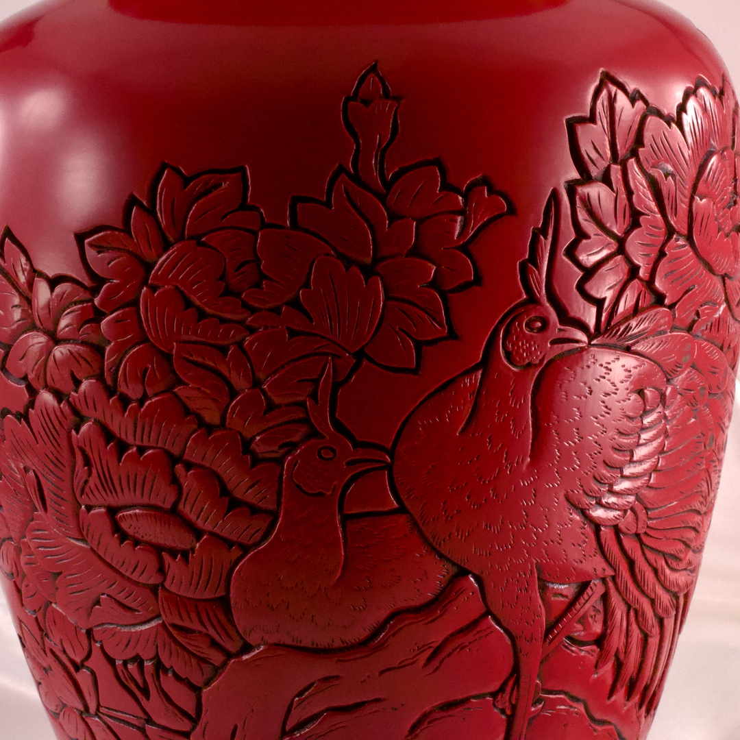 花瓶 村上堆朱（ついしゅ） 無形文化財 朱堂工藝店 川村信男 - いずみ