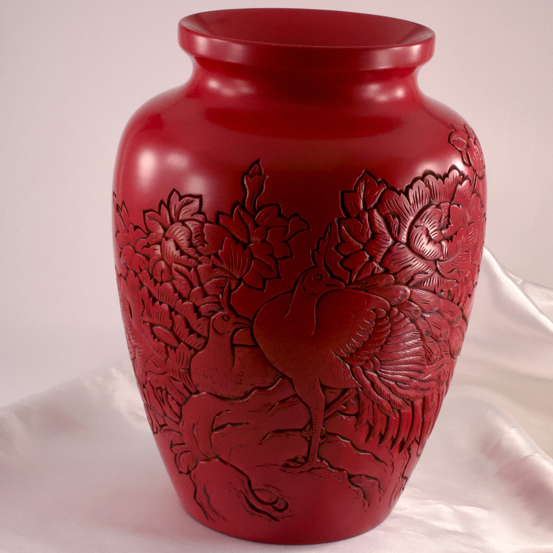 花瓶 村上堆朱（ついしゅ） 無形文化財 朱堂工藝店 川村信男 - いずみ