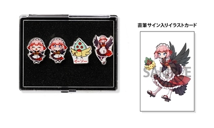 重版出来記念】千羽黒乃 ピンバッジ4種セット［直筆サイン入りイラスト