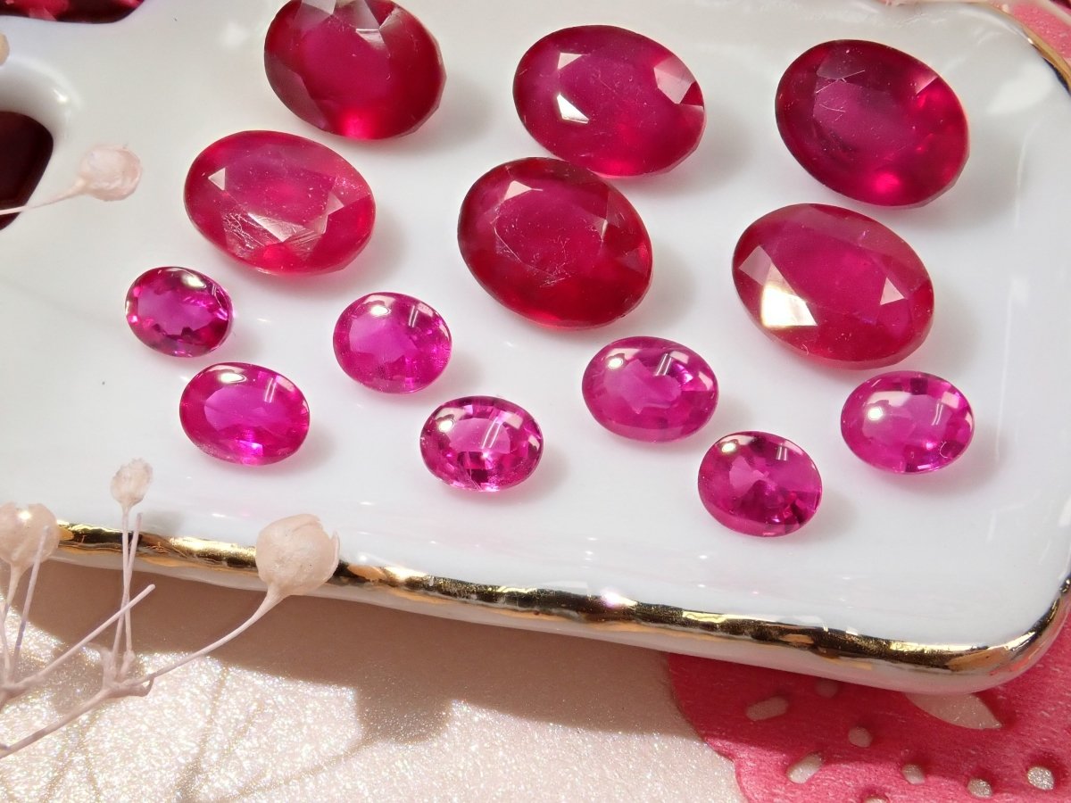 宝石商の道具】含浸ルビー・天然ルビー見分け2点セット《複数購入割引有》