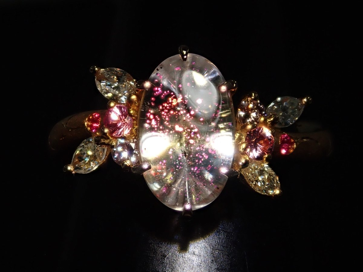 K18PGティンカーベルクォーツ（ピンクファイヤークォーツ）1.512ct リング
