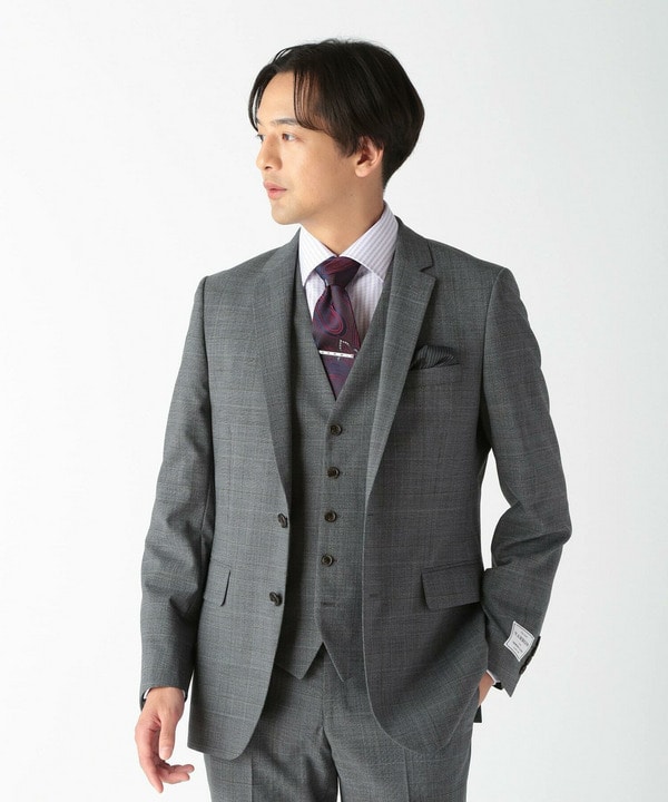 TWグレンチェックスーツ（同素材ベストあり）｜メンズファッション通販