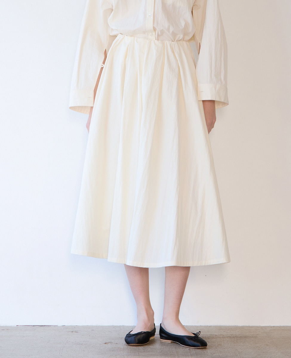 ウェザークロス/ストライプギャザースカート（セットアップ可