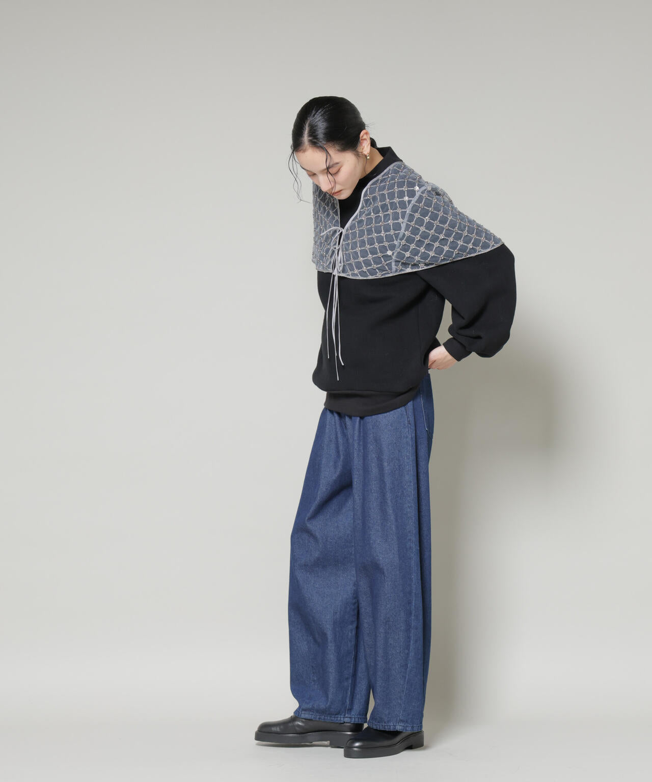 スパンコール ビーズ 刺繍 ボレロ ストール