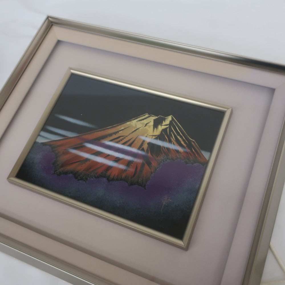 赤富士 沈金作家 大角博明 伝統工芸 輪島塗 沈金富士山 骨董・民芸品