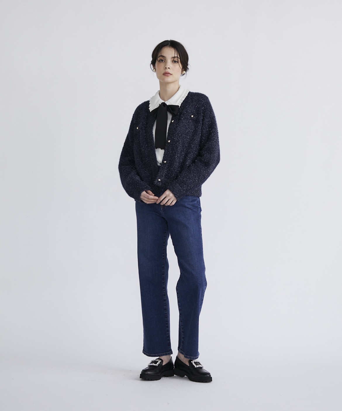 Maglie Jeans》ハイウエストセミワイドジーンズ｜Maglie le cassetto