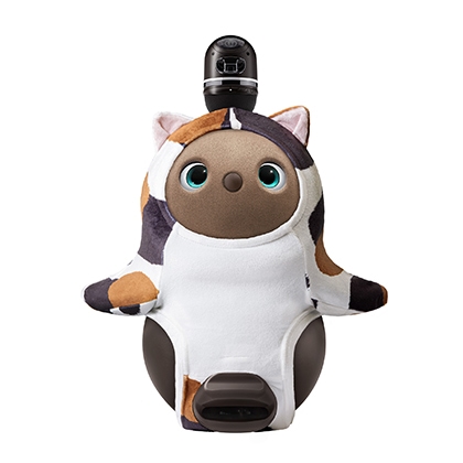 ねこみみベロア 三毛猫(しっぽ付き) ブラック＆ブラウン | LOVOT