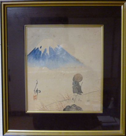 大谷句佛の色紙「富士見西行」の図…句佛句集シリーズ№25 | 「洋
