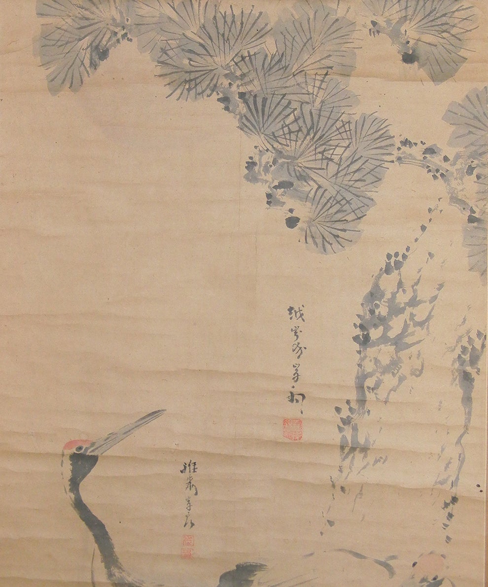岸駒・岸岱・岸良 松鶴図：掛軸 | 野崎淳之介 『玉石混淆 美術館