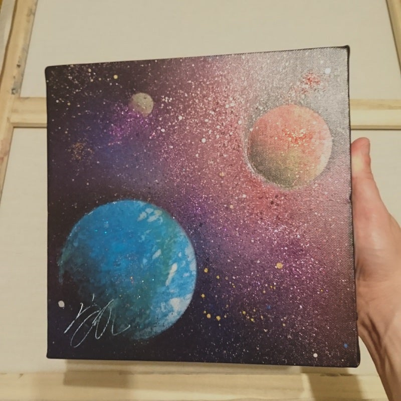 宇宙のスプレーアート作品。 | スプレーアート スプレーアーティスト