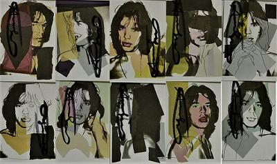 アンディ・ウォーホル「ミック・ジャガー10点セット」自筆サイン入り