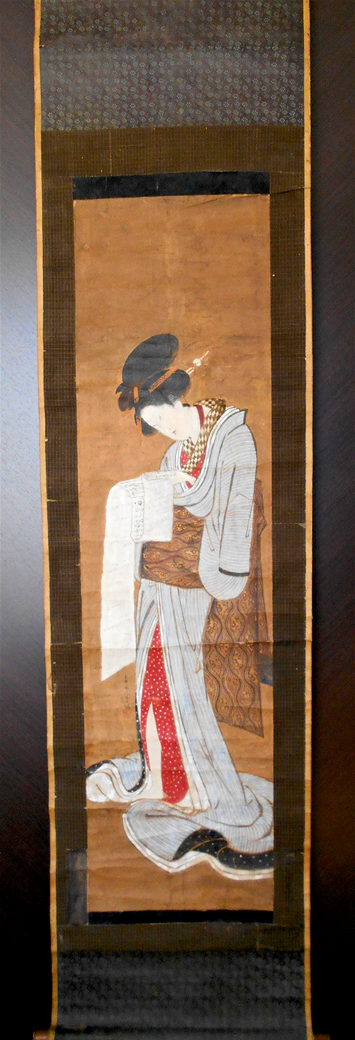 10年ぶりに見つかった掛軸 肉筆浮世絵 美人画 | もさくの浮世絵はじめ